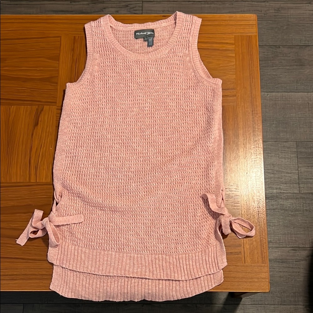 Michael Stars Blush Knit Sleeveless Top with Side Ties